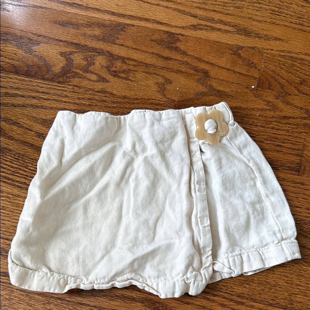 ZAra Cream Elastic Waist Skirt